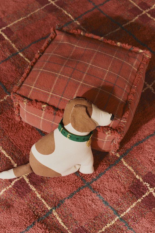 LORENA CANALS - Tapis Lavable Motif Tartan - Rouge Vintage 140 X 190 Cm