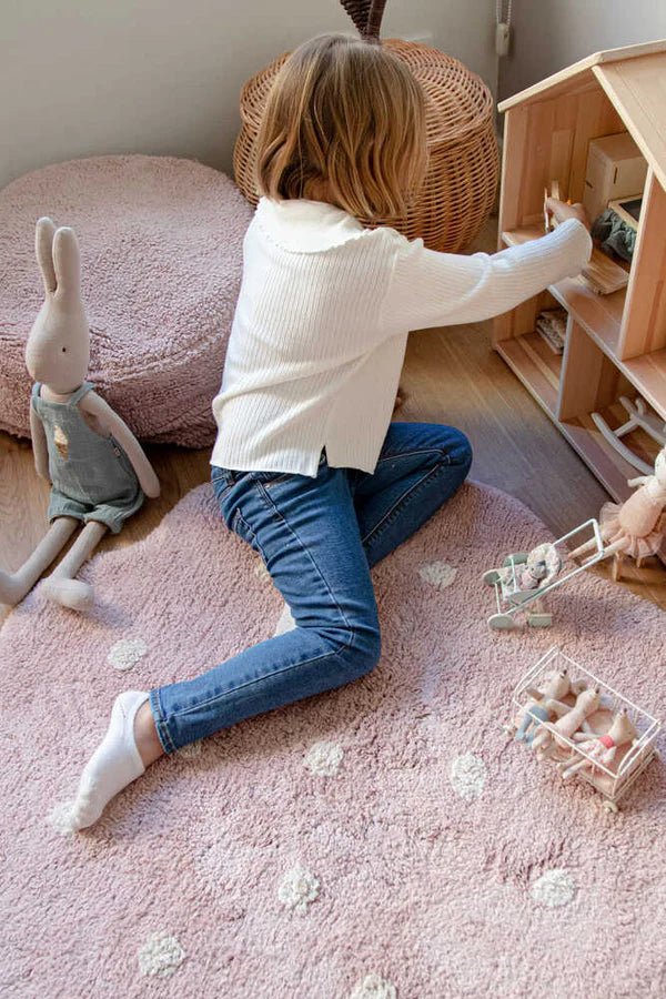 LORENA CANALS - Tapis Lavable Petit Biscuit Rose 140 x 140 Cm