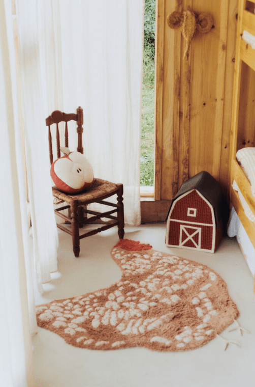 LORENA CANALS - Tapis Lavable - Poulet 110 x 100 Cm