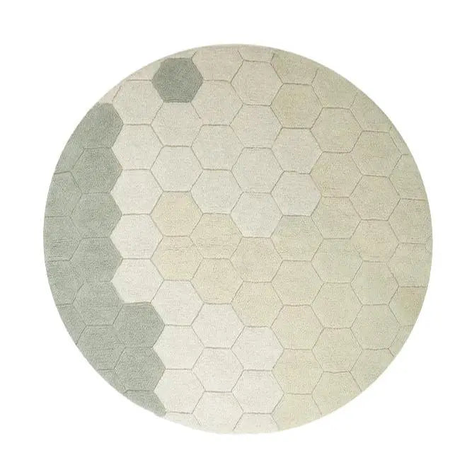 LORENA CANALS - Tapis Lavable Rond Nid D'abeille Bleu Sauge
