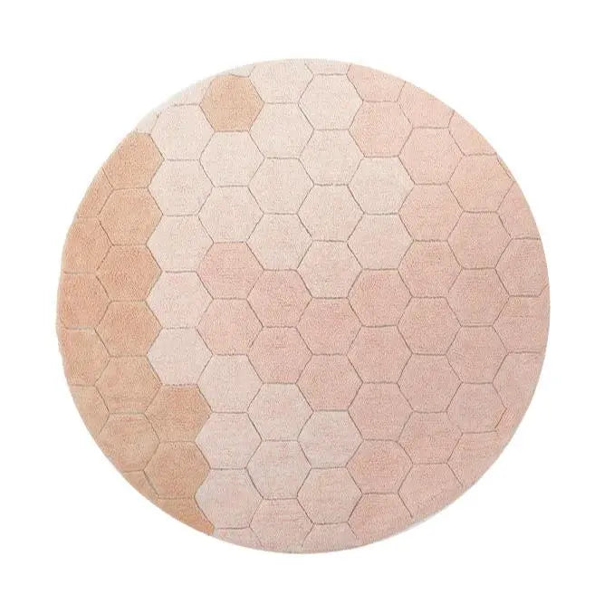 LORENA CANALS - Tapis Lavable Rond Nid D'abeille Rose