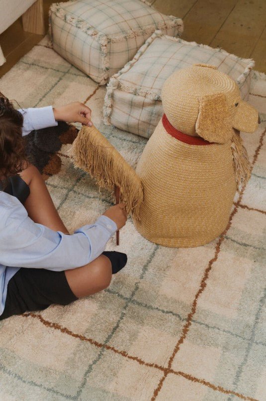 LORENA CANALS - Tapis Lavable Tartan - Bleu Sauge 140 Cm X 190 Cm