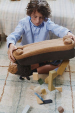 LORENA CANALS - Tapis Lavable Tartan - Bleu Sauge 140 Cm X 190 Cm