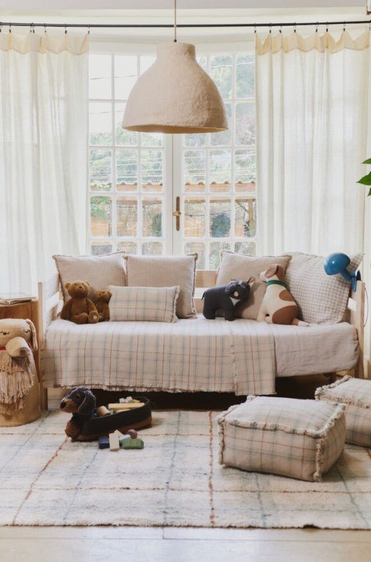 LORENA CANALS - Tapis Lavable Tartan - Bleu Sauge 90 X 120 Cm