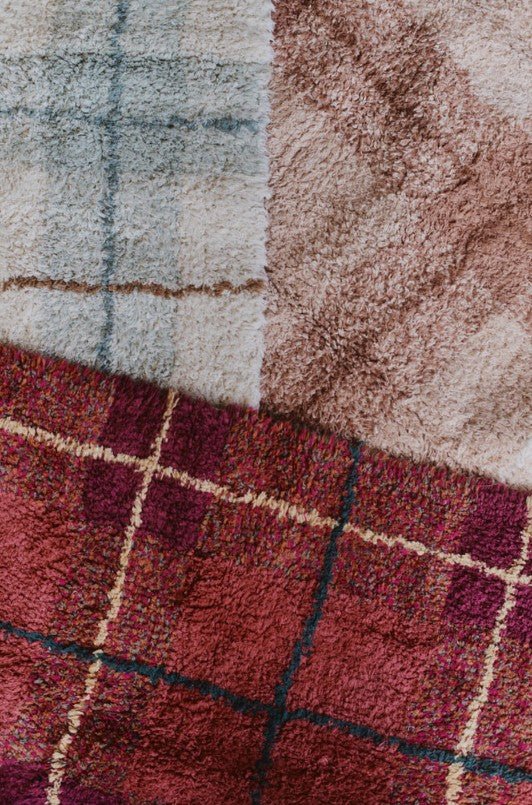 LORENA CANALS - Tapis Lavable Tartan - Rose 140 X 190 Cm