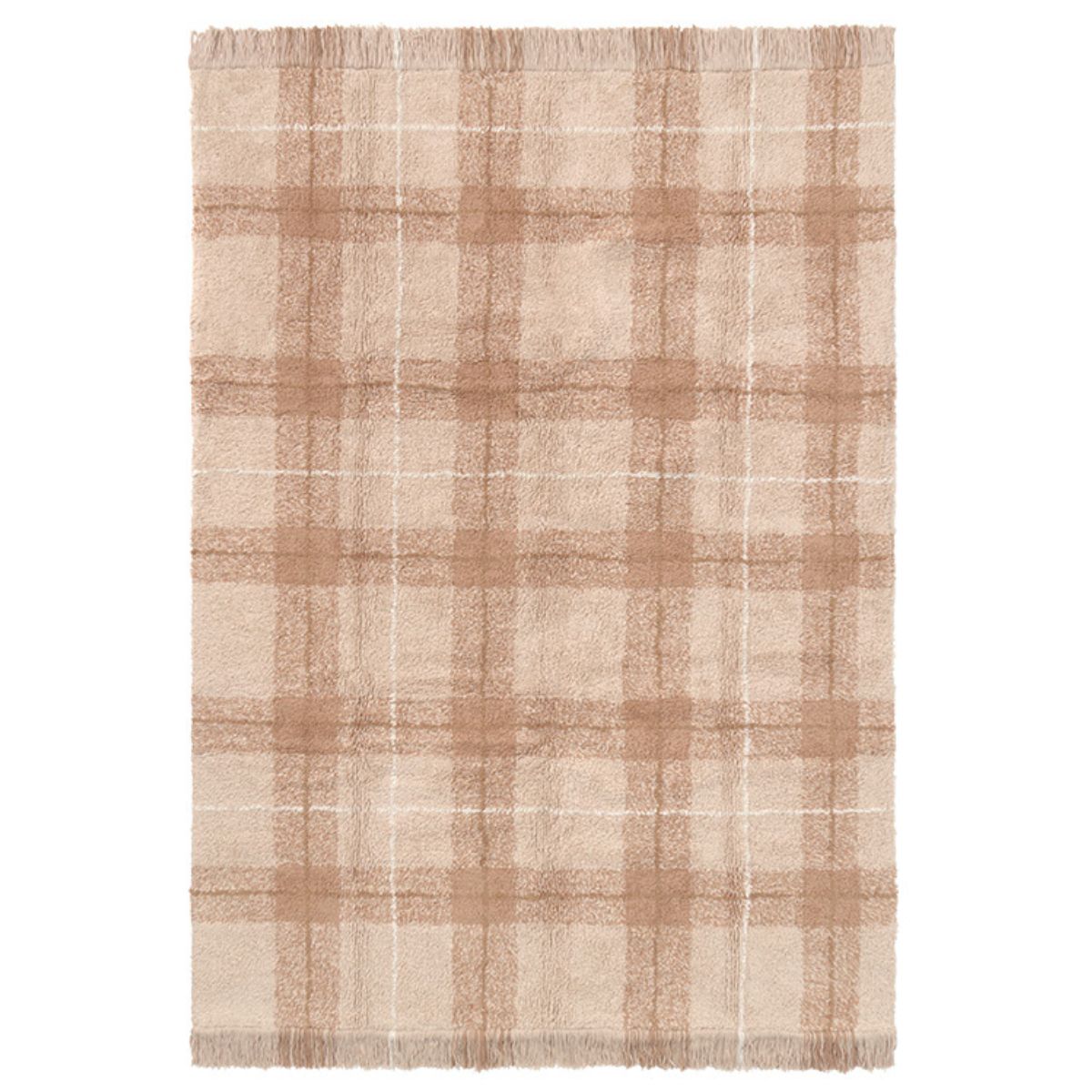 LORENA CANALS - Tapis Lavable Tartan - Rose 90 X 120 Cm