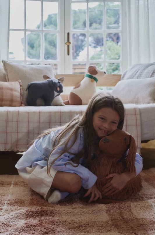 LORENA CANALS - Tapis Lavable Tartan - Rose 90 X 120 Cm