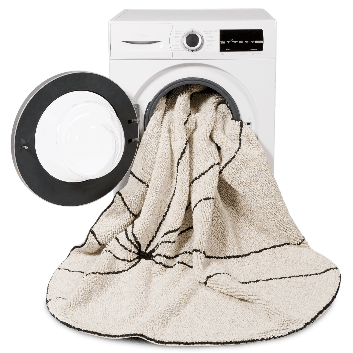 LORENA CANALS - Tapis Lavable Trace Beige 160 x 160 Cm