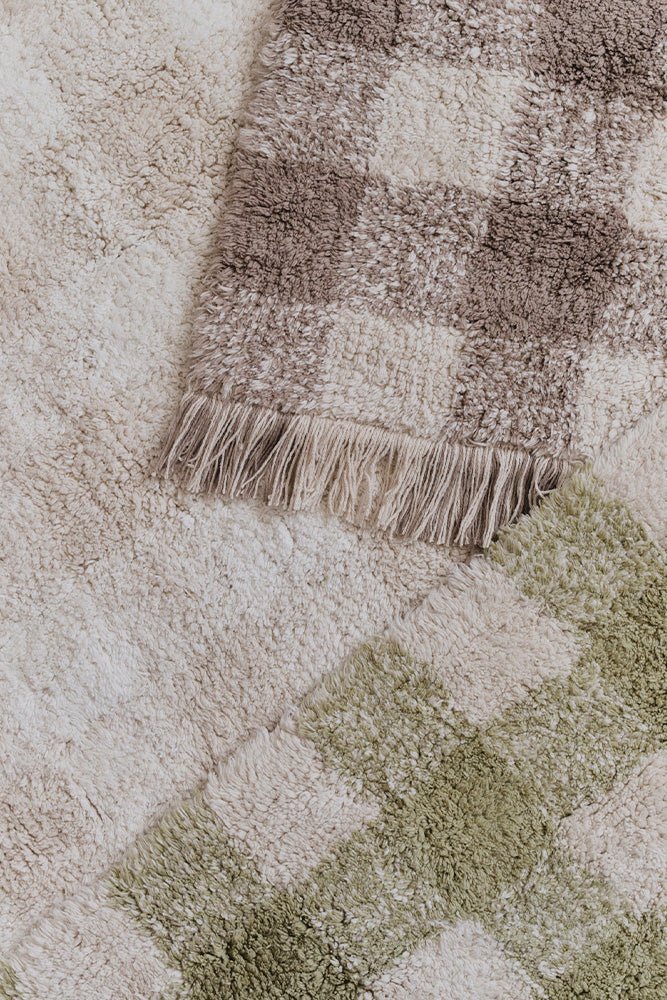 LORENA CANALS - Tapis Lavable Vichy Ivoire 150 x 180 Cm