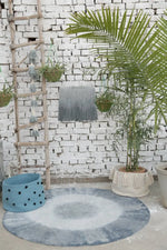 LORENA CANALS - Tapis Tie - dye Bleu Vintage Ø 150 Cm