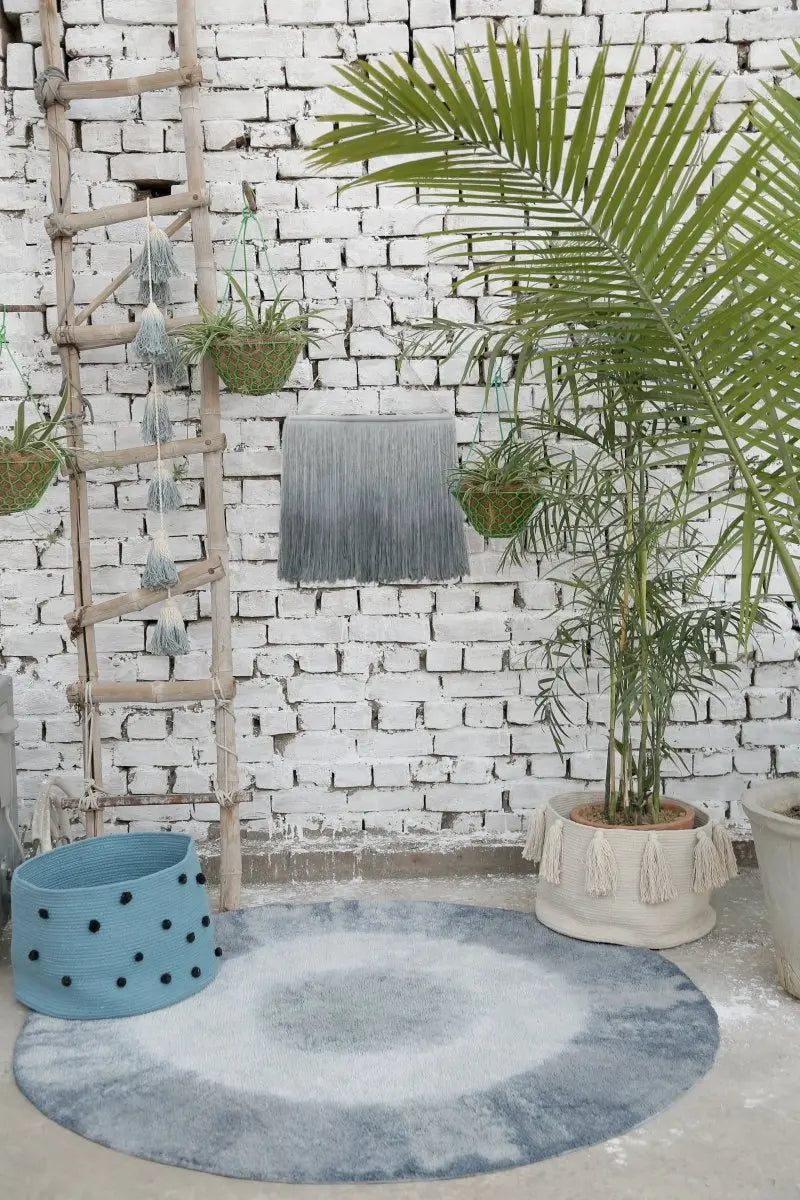 LORENA CANALS - Tapis Tie - dye Bleu Vintage Ø 150 Cm