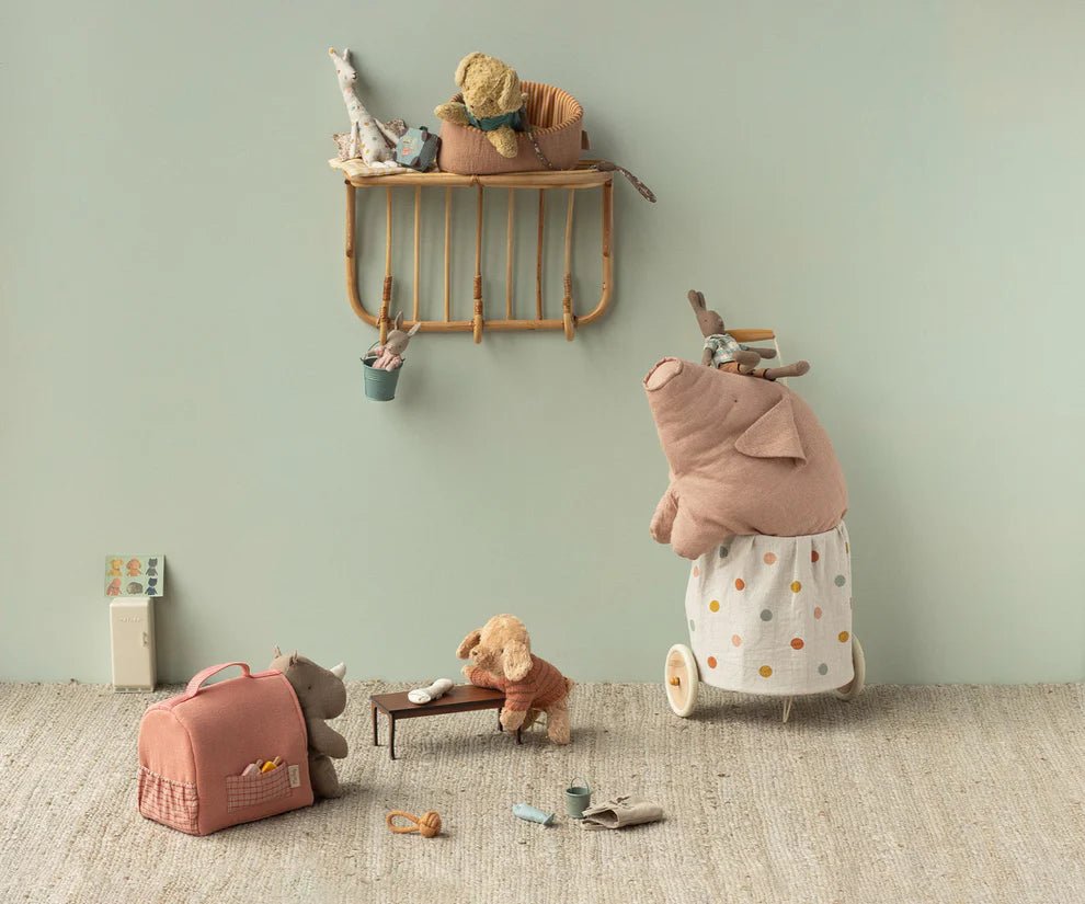 MAILEG - Accessoire Chiot, Petit, Pull Tricoté - Corail