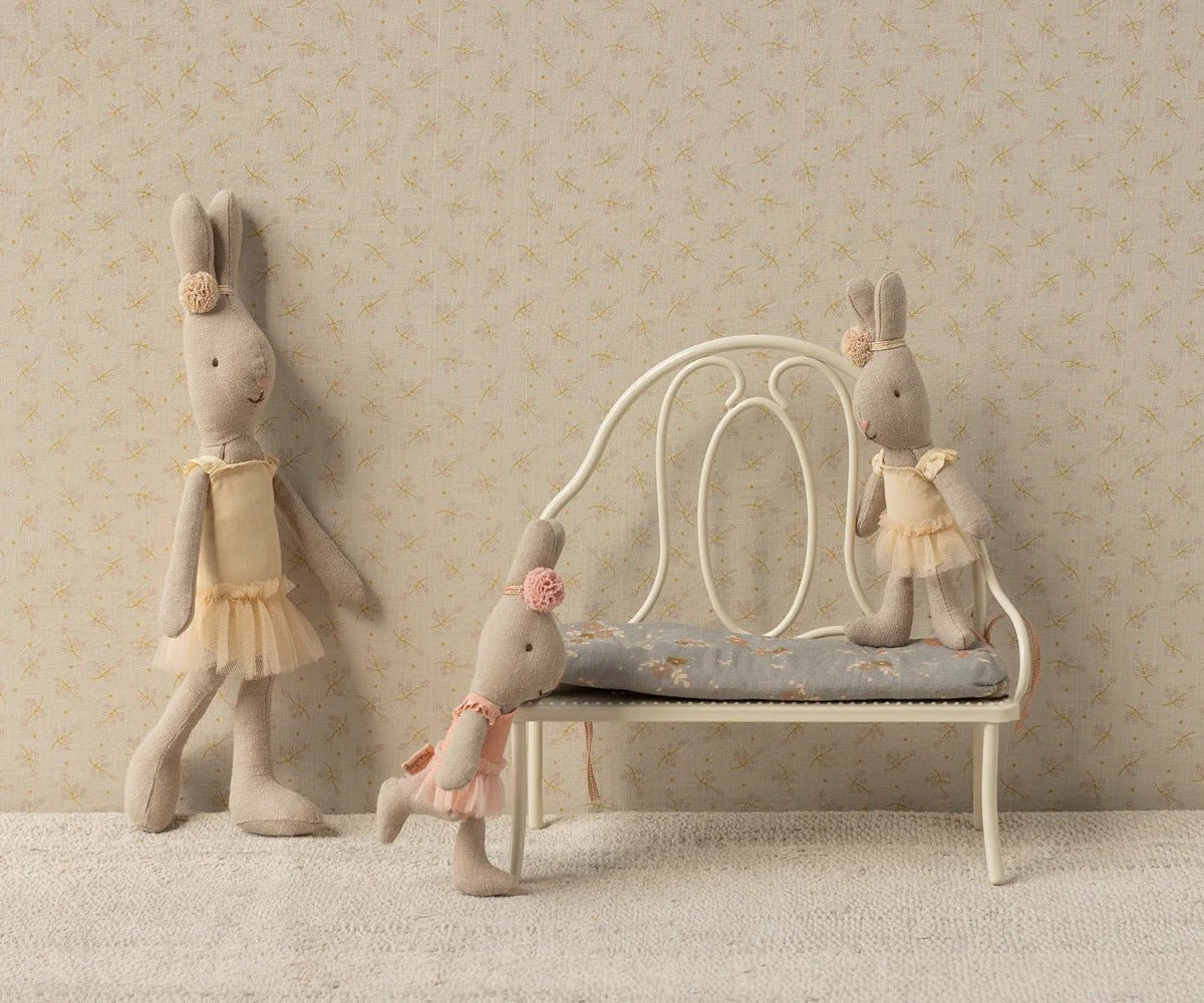 MAILEG - Banc Vintage, Miniature - Blanc Cassé