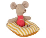 MAILEG - Bateau Pneumatique, Petite Souris - Jaune Rayé