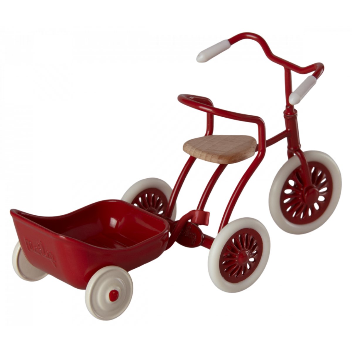 MAILEG-Chariot Tricycle, Souris - Rouge-Les Petits