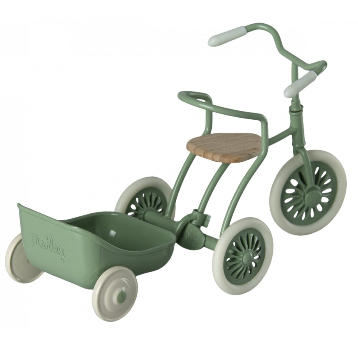 MAILEG-Chariot Tricycle, Souris - Vert-Les Petits