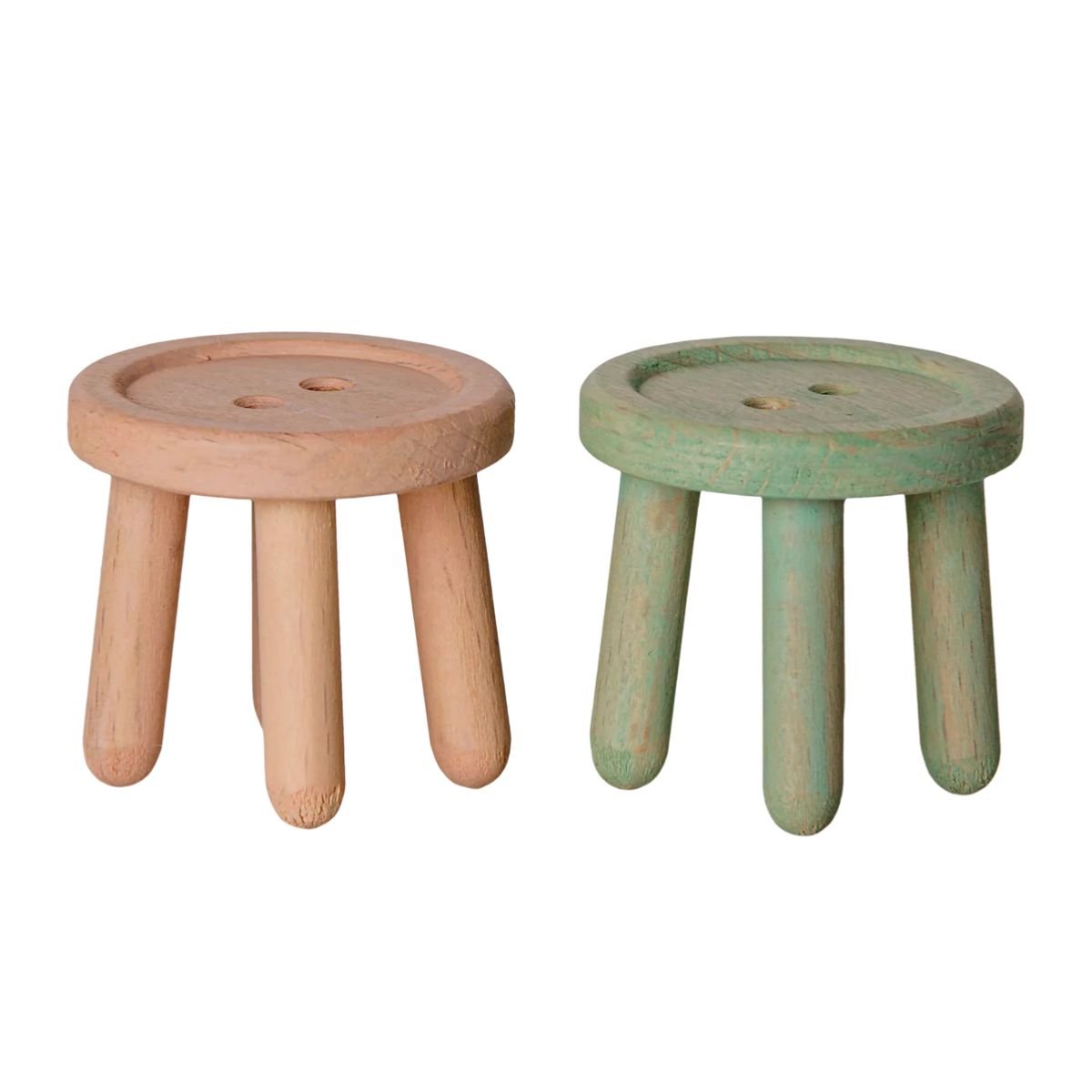 MAILEG-Ensemble De Tabourets Pour Souris Maileg – Rose Pâle / Menthe Pâle