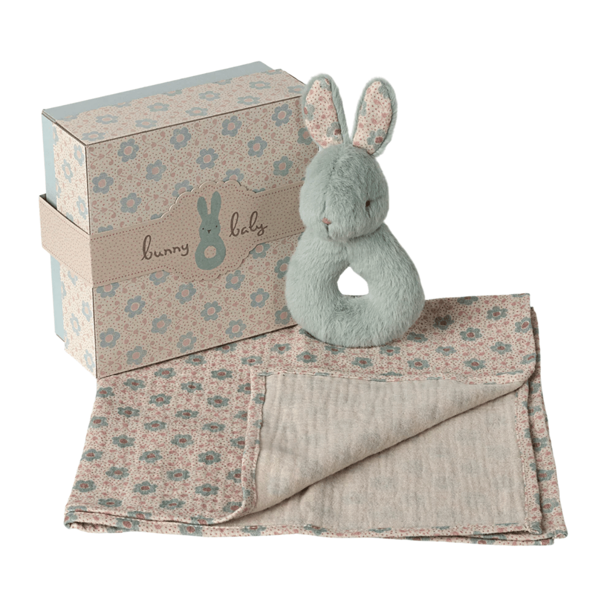 MAILEG - Ensemble Hochet Lapin - Menthe