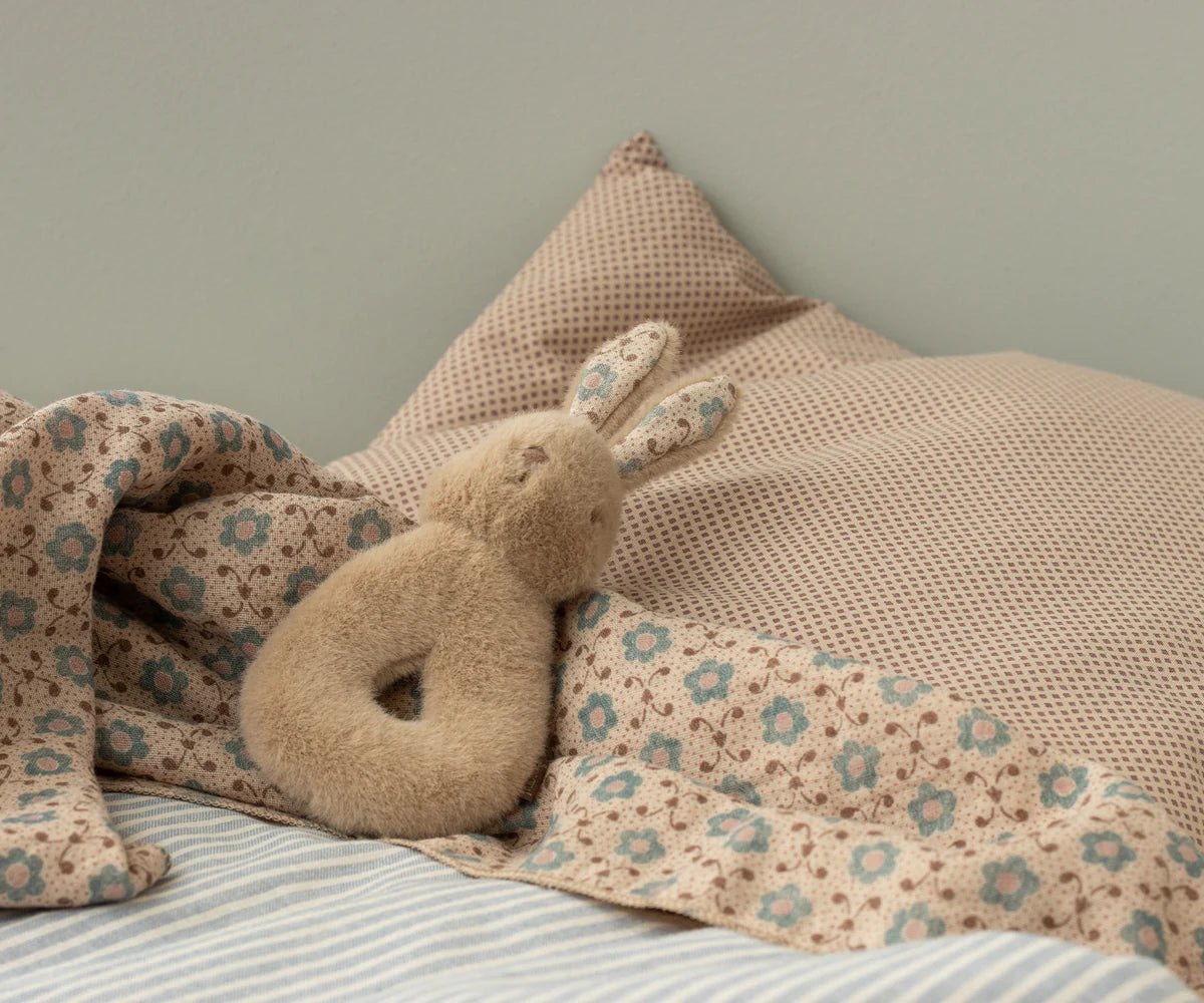MAILEG - Ensemble Hochet Lapin - Pêche Crème