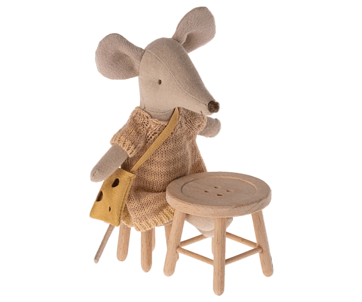 MAILEG - Ensemble Table Et Tabouret, Pour Souris Maileg
