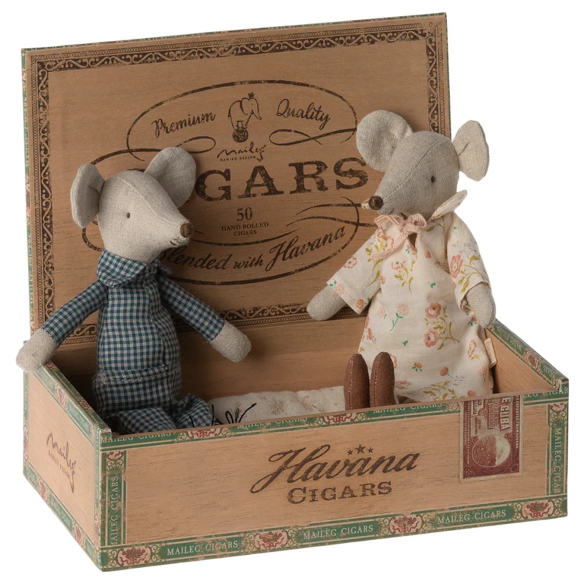 MAILEG - Grand - Mère & Grand - Père Souris Et Leur Boîte