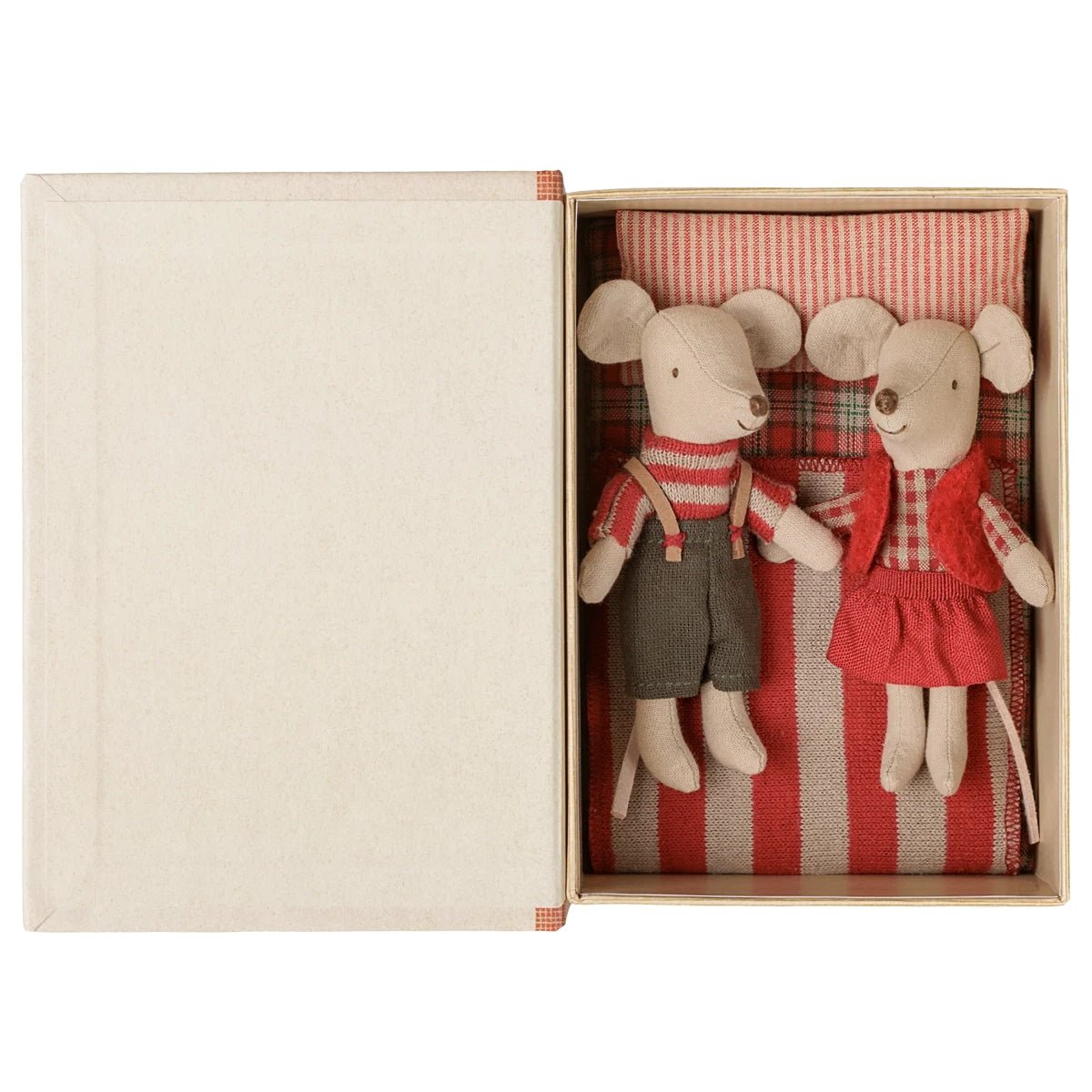 MAILEG-Jumeaux Souris De Noël, Petite Sœur Et Petit Frère Dans Leur Coffret Livre