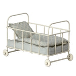 MAILEG - Lit Bébé En Métal Micro – Parure Bleue Pour Souris Maileg