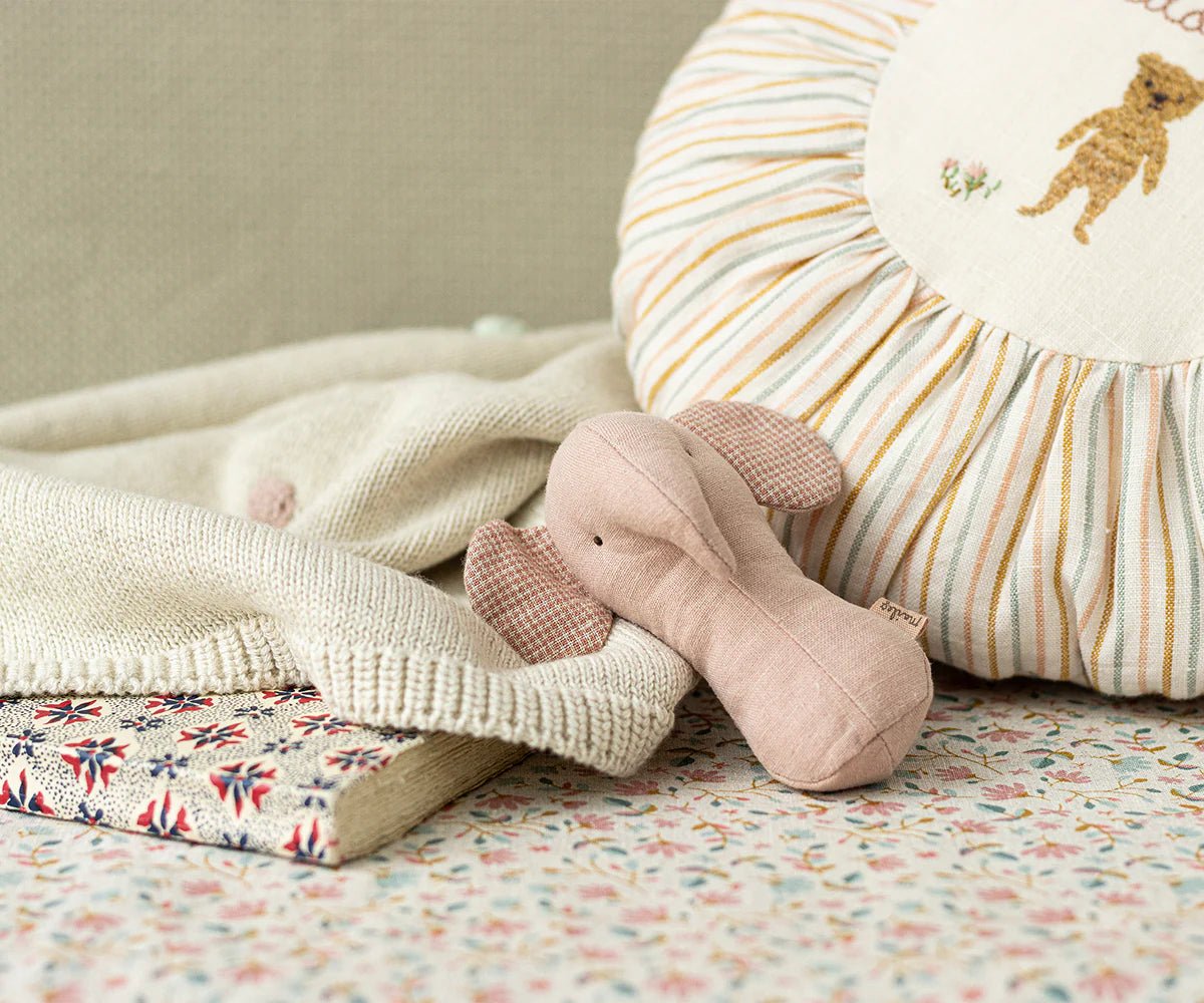 MAILEG - Lullaby Friends, Hochet Eléphant - Rose