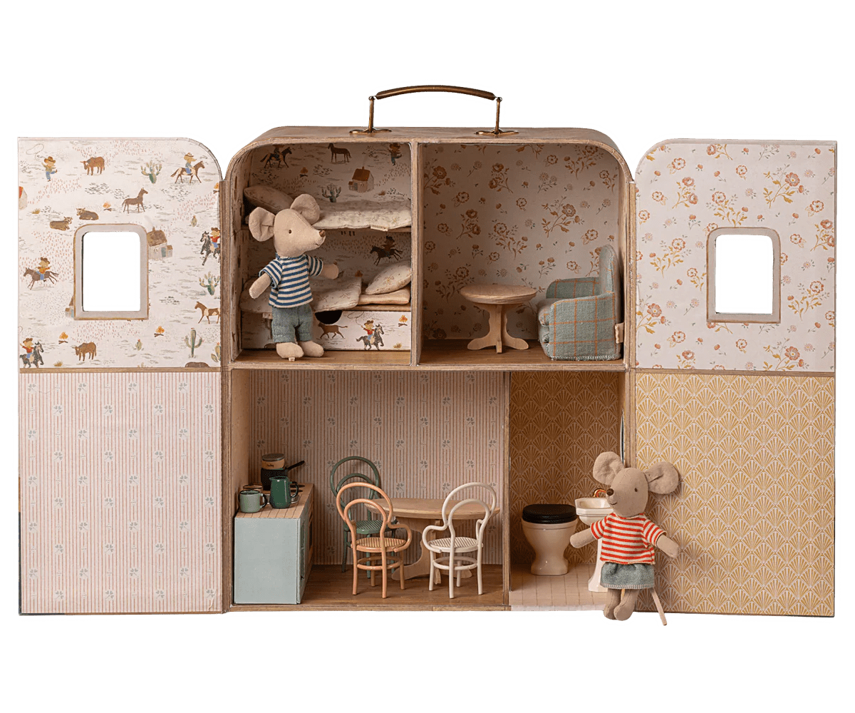 MAILEG - Maison Suitcasa, Petite Sœur Et Petit Frère Souris