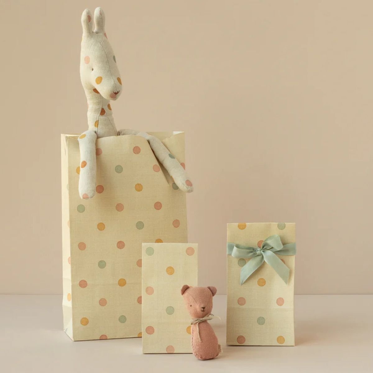 MAILEG - Œuf De Pâques & Peluche Lapin Bleu Poudré, Mini