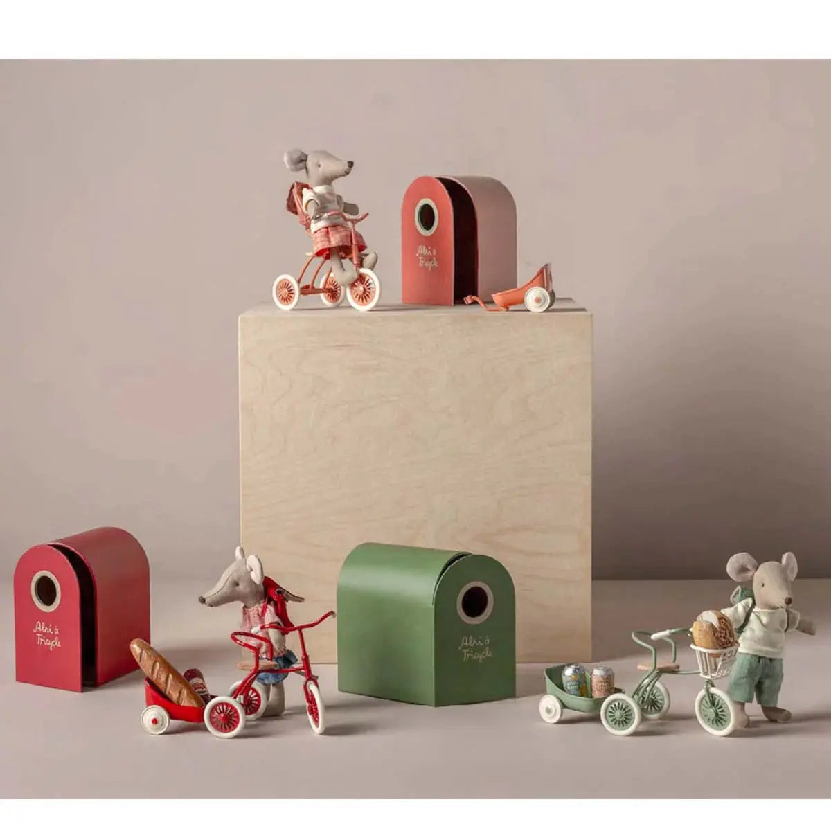 MAILEG - Panier Tricycle, Souris