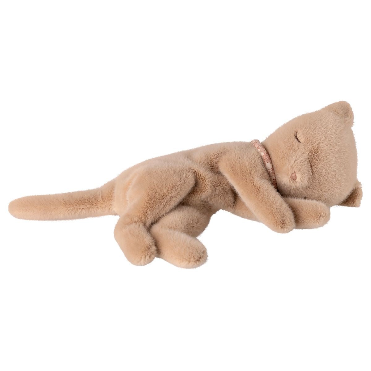 MAILEG - Peluche Chaton Endormi, Petit, Crème Pêche