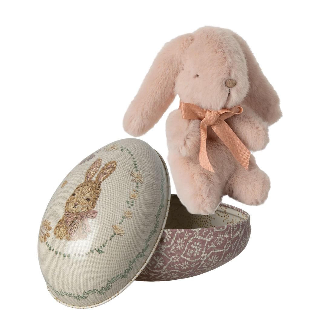 MAILEG - Peluche Lapin, Mini - Poudre Avec Œuf De Pâques Petit Taille