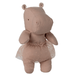 MAILEG - Safari Friends, Peluche Hippo Avec Jupe, Petite - Rose