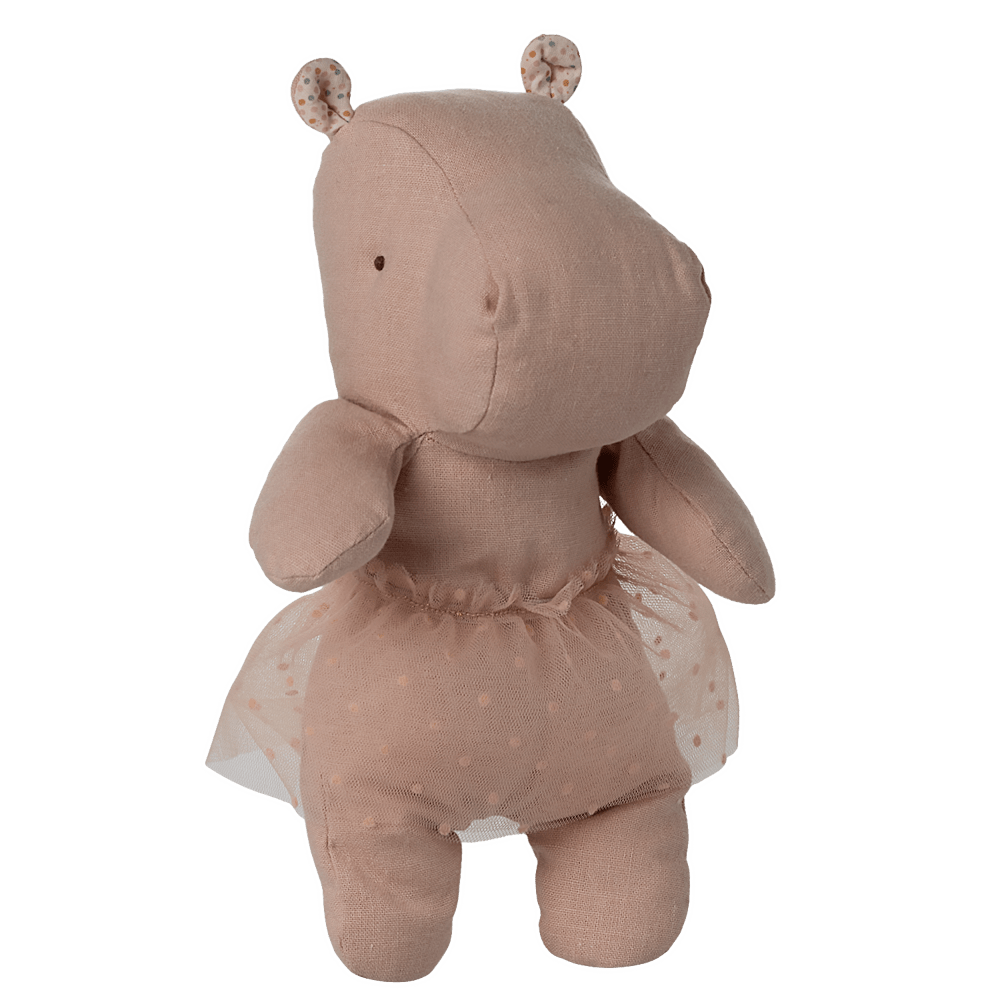 MAILEG - Safari Friends, Peluche Hippo Avec Jupe, Petite - Rose