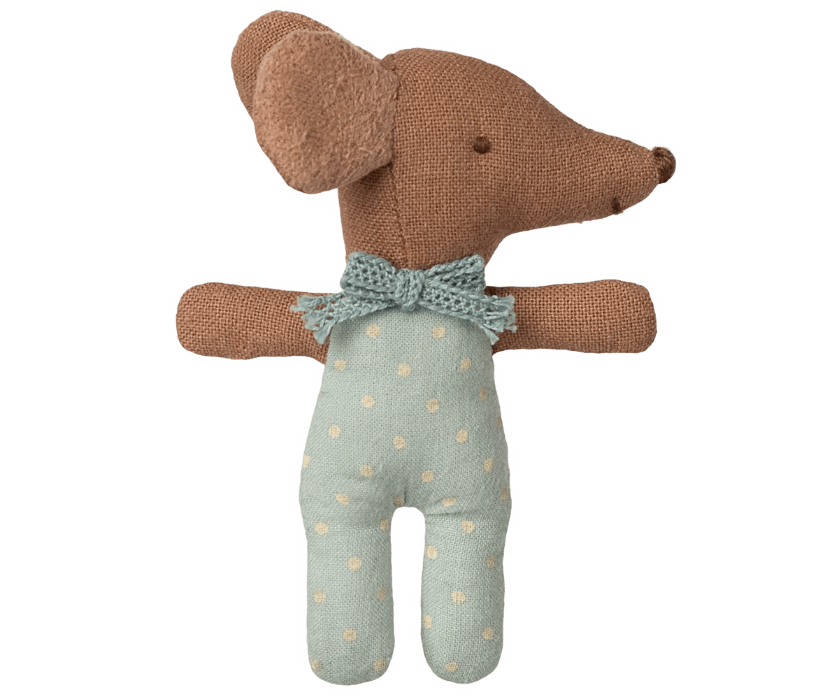 MAILEG - Souris Bébé "Sleepy Wakey" Dans Sa Boîte - Bleu