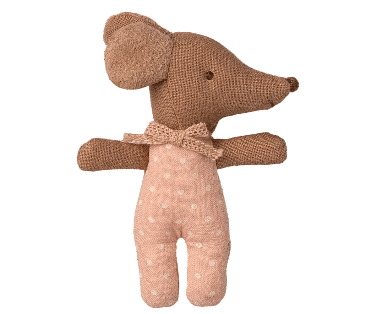 MAILEG - Souris Bébé "Sleepy Wakey" Dans Sa Boîte - Rose