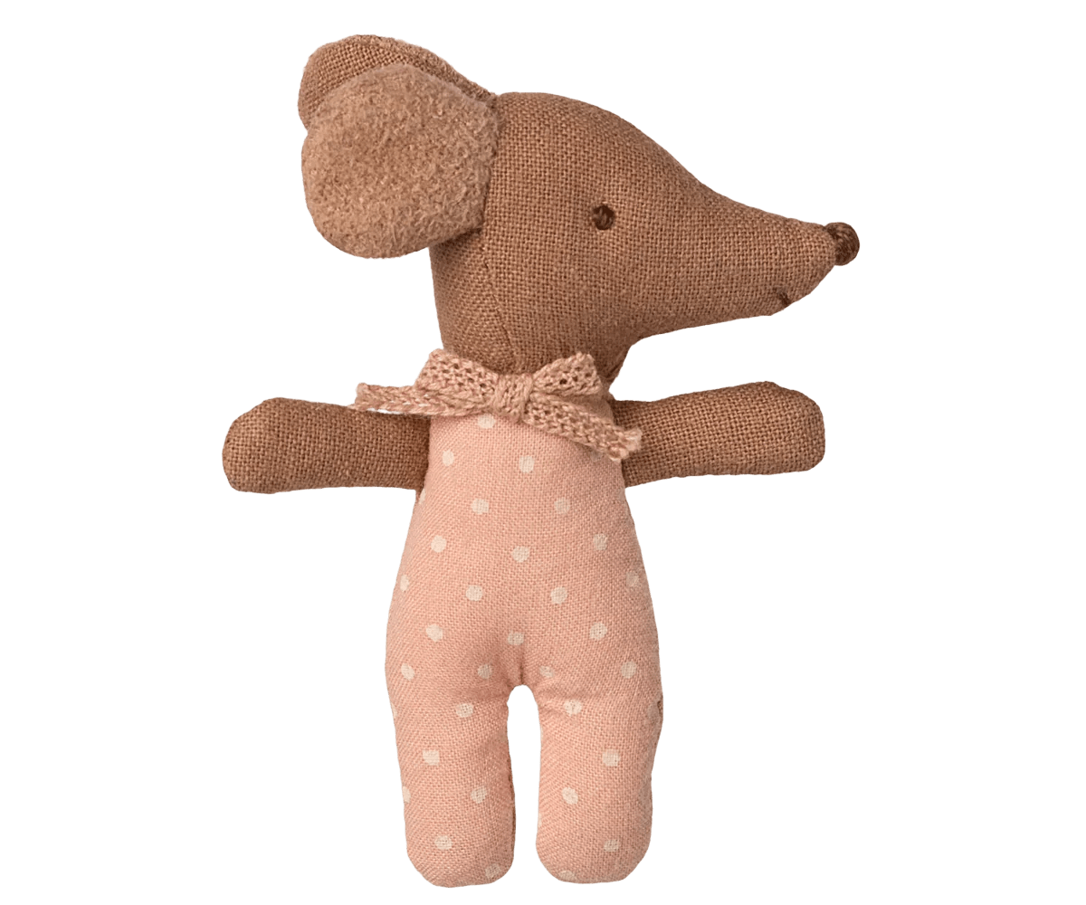 MAILEG - Souris Bébé "Sleepy Wakey" Dans Sa Boîte - Rose