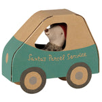 MAILEG-Souris De Noël, Petit Frère Dans Une Boîte En Forme De Voiture