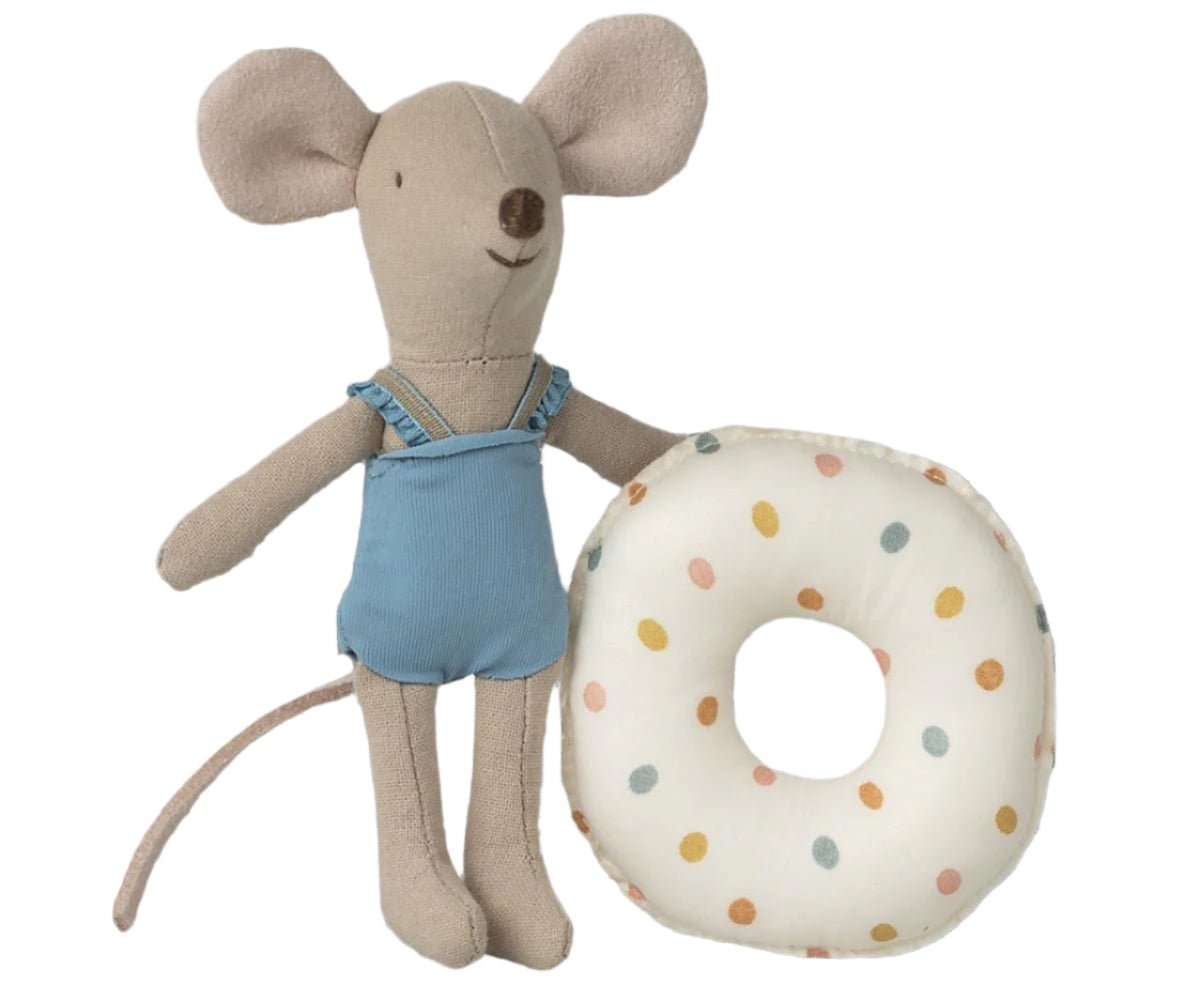 MAILEG - Souris de Plage Avec Bouée, Petite sœur - Multi Dot