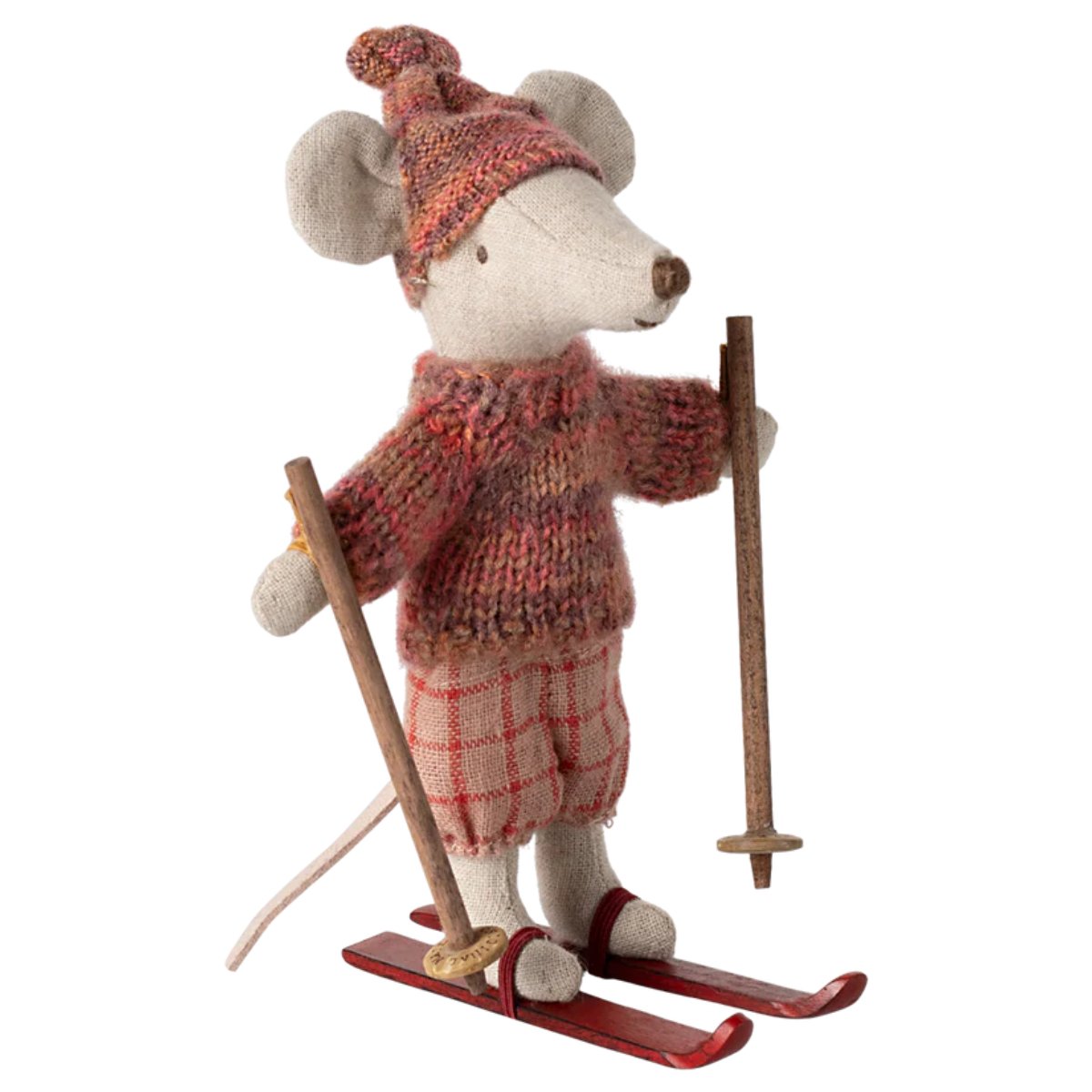 MAILEG - Souris D'hiver Avec Set De Ski Grande Soeur - Rose