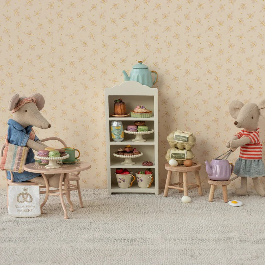 MAILEG - Table à Café et Banc, Souris, Grande - Rose Pâle