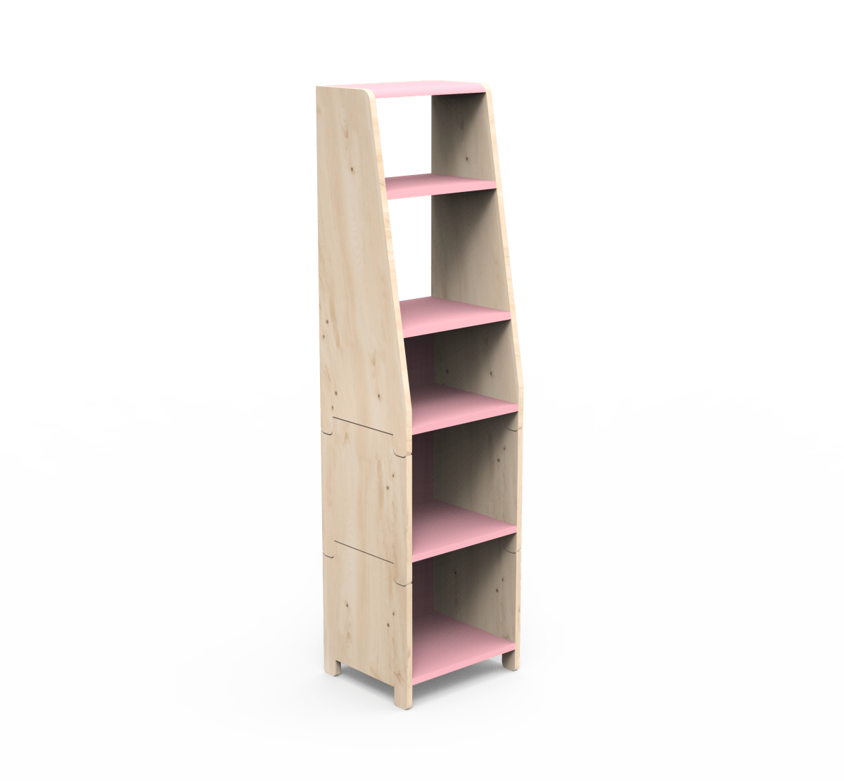 MATHY BY BOLS - Étagère Une Colonne Avec Deux Rehausses Bas ASYMETRY