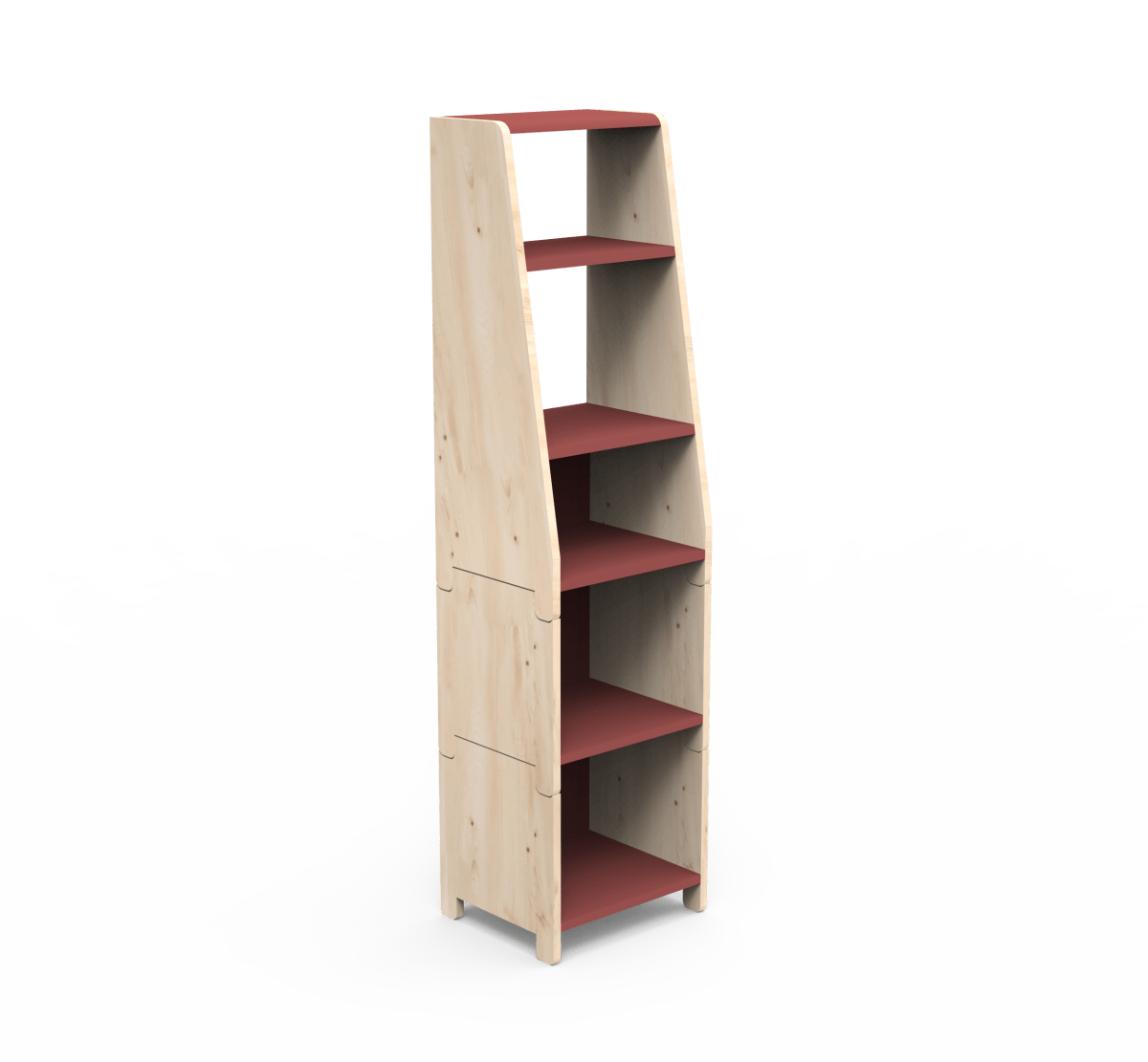 MATHY BY BOLS - Étagère Une Colonne Avec Deux Rehausses Bas ASYMETRY