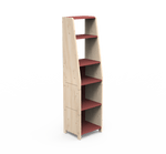 MATHY BY BOLS - Étagère Une Colonne Avec Deux Rehausses Bas ASYMETRY