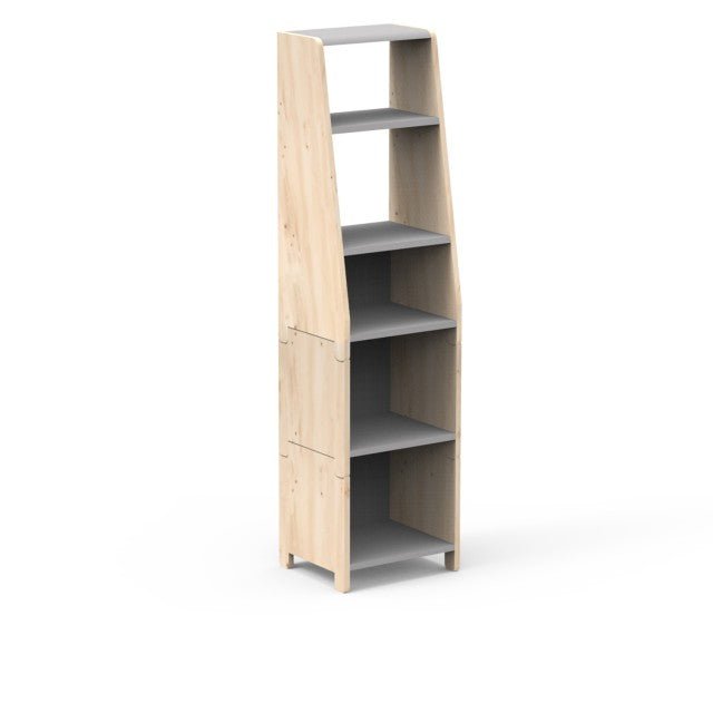 MATHY BY BOLS - Étagère Une Colonne Avec Deux Rehausses Bas ASYMETRY