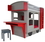 MATHY BY BOLS - Lit WAGON Avec Bureau + Étagère 90x190 cm