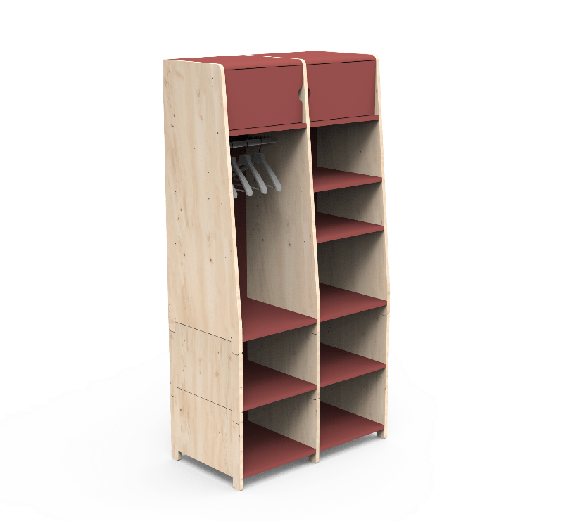 MATHY BY BOLS - Penderie Deux Colonnes Avec Quatre Rehausses Bas ASYMETRY