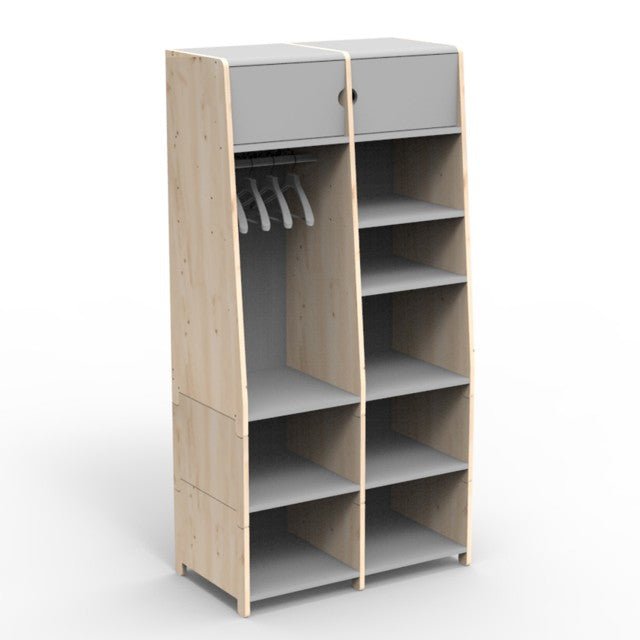 MATHY BY BOLS - Penderie Deux Colonnes Avec Quatre Rehausses Bas ASYMETRY