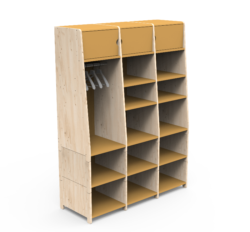 MATHY BY BOLS - Penderie Trois Colonnes Avec Six Rehausses Bas ASYMETRY